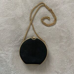 Elegant Black and Gold Campiero Women's hard shell Bag (made in Florence)